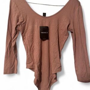Forever 21 Mauve Long Sleeve Bodysuit